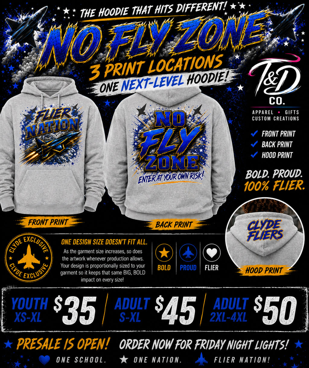 Clyde Fliers | Flier Nation – No Fly Zone Hoodie