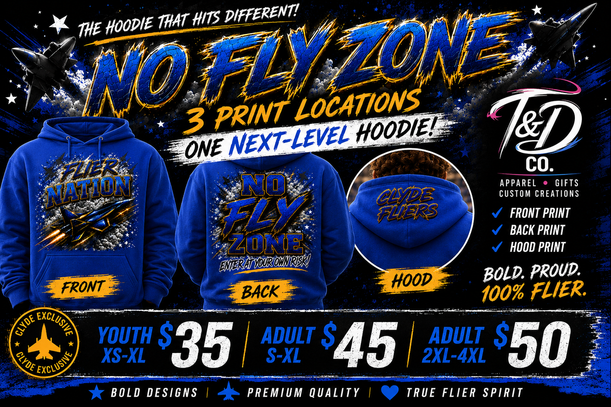 Clyde Fliers | Flier Nation – No Fly Zone Hoodie