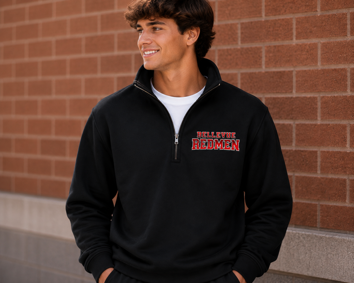 Bellevue Redmen | Redmen Authority | 1/4-Zip Pullover Sweatshirt
