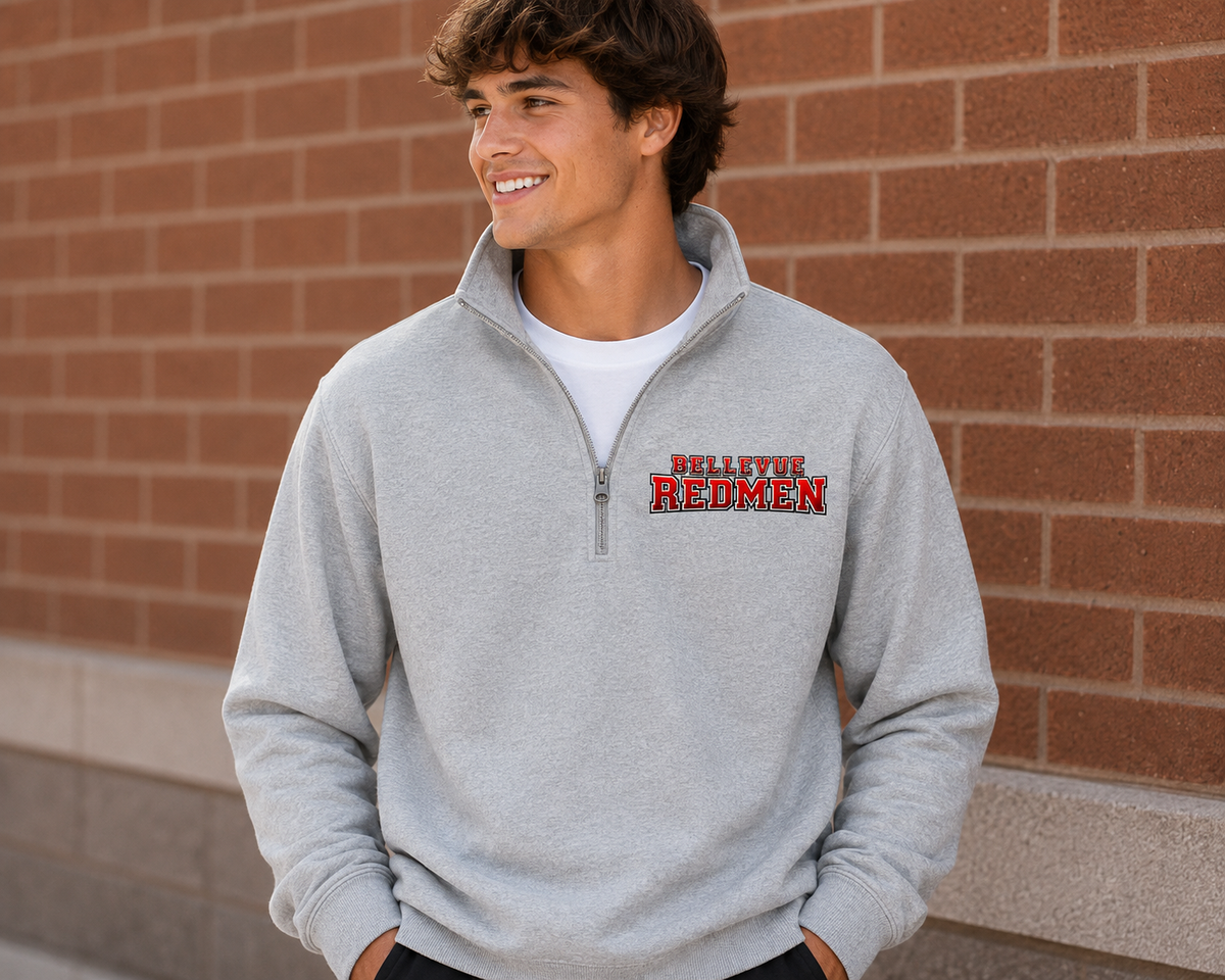 Bellevue Redmen | Redmen Authority | 1/4-Zip Pullover Sweatshirt