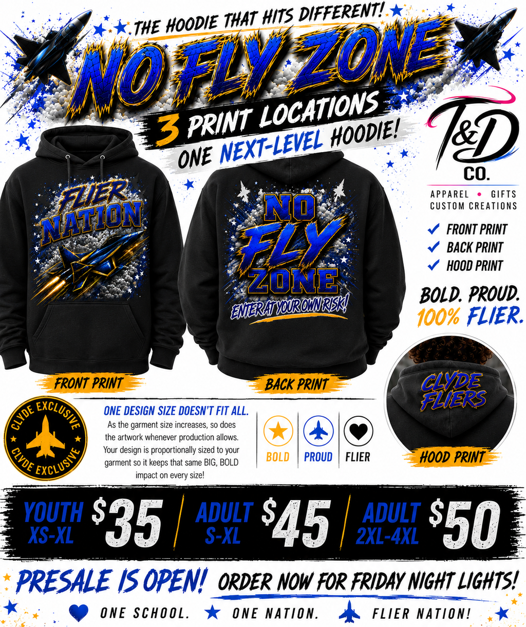 Clyde Fliers | Flier Nation – No Fly Zone Hoodie