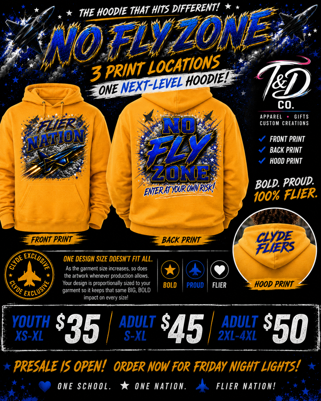Clyde Fliers | Flier Nation – No Fly Zone Hoodie
