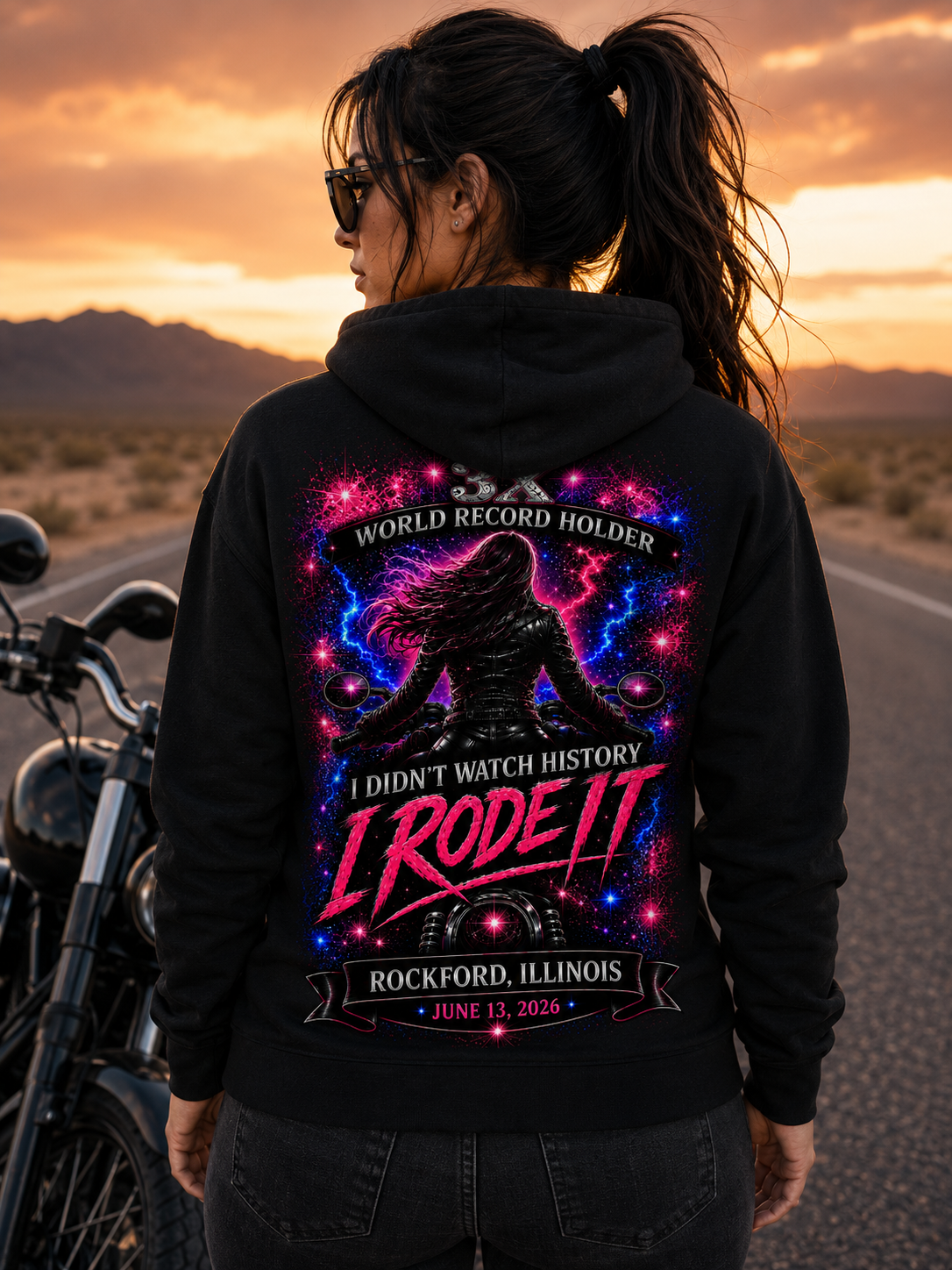 1433 Strong | 3X World Record Ride Shirt - Sweatshirt Hooded