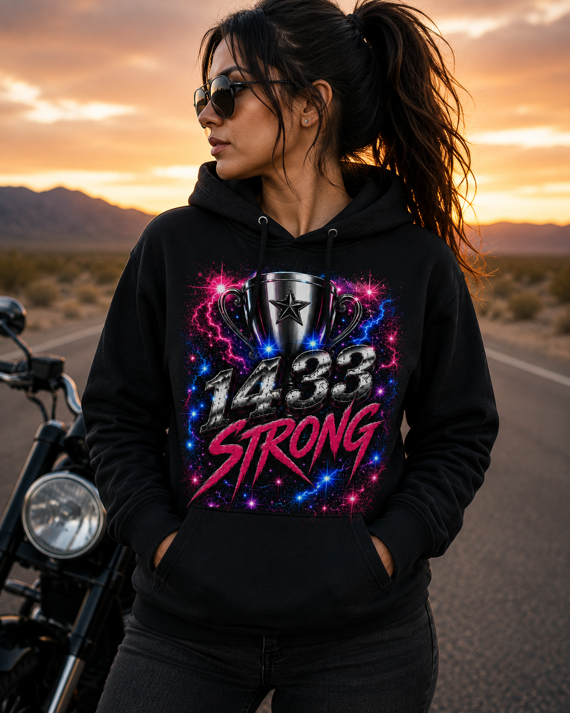 1433 Strong | 3X World Record Ride Shirt - Sweatshirt Hooded