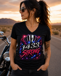 1433 Strong | 3X World Record Ride Shirt - T-Shirt V-Neck