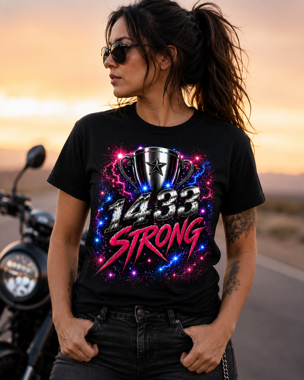 1433 Strong | 3X World Record Ride Shirt - T-Shirt Short Sleeve