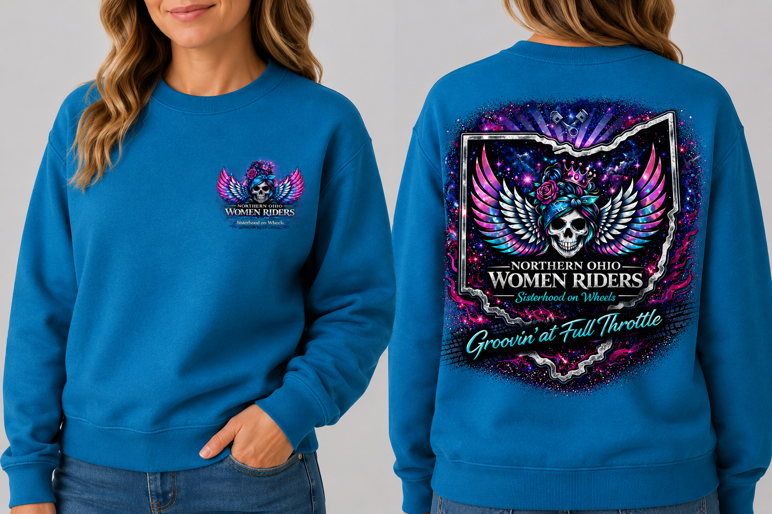 NOWR Crewneck Sweatshirt - Groovin' at Full Throttle