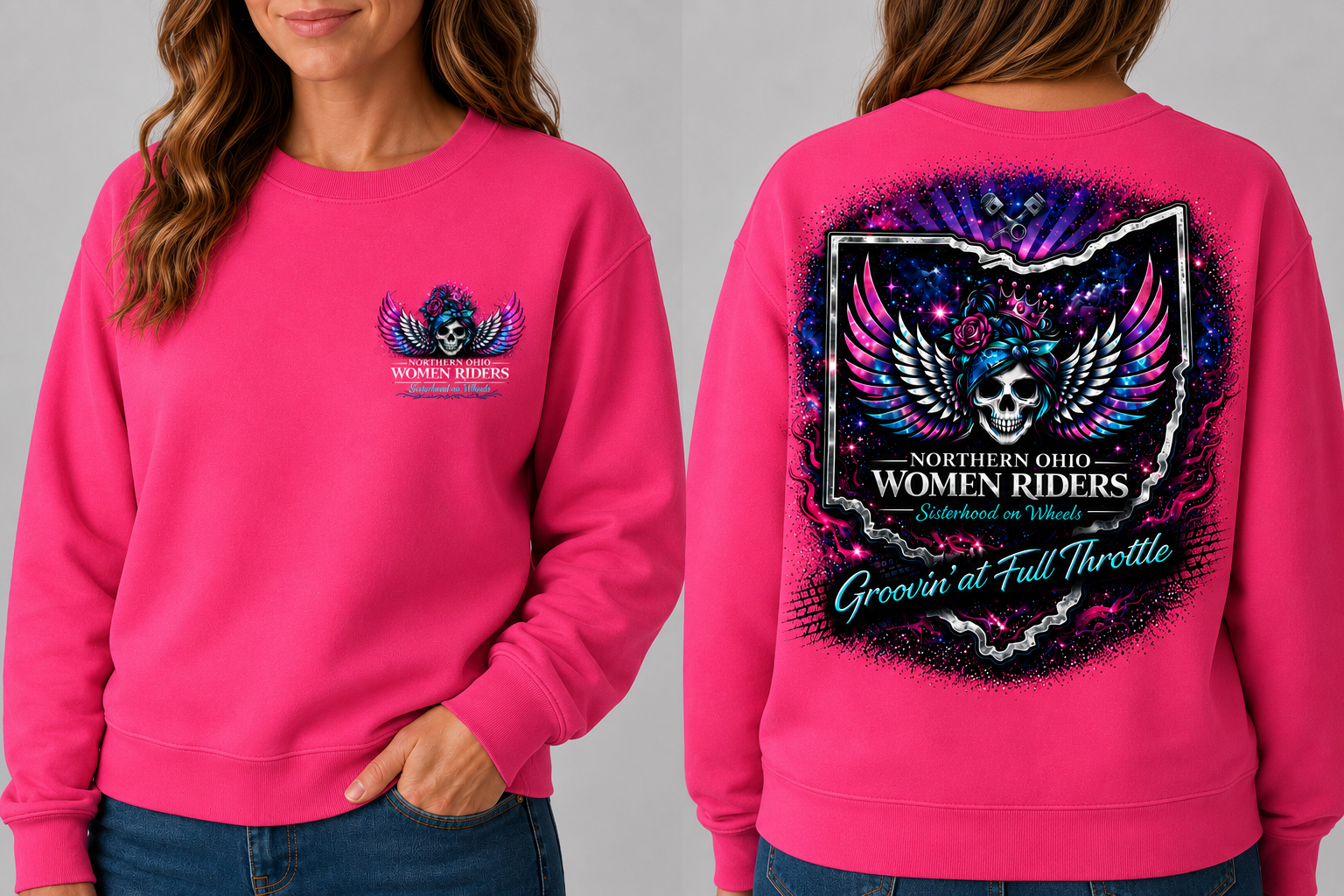 NOWR Crewneck Sweatshirt - Groovin' at Full Throttle