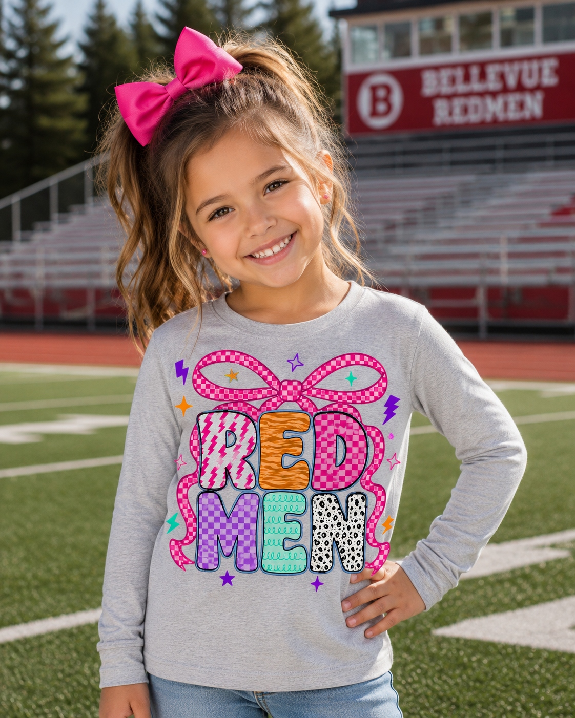 Bellevue Redmen | Redmen Bow Pastel