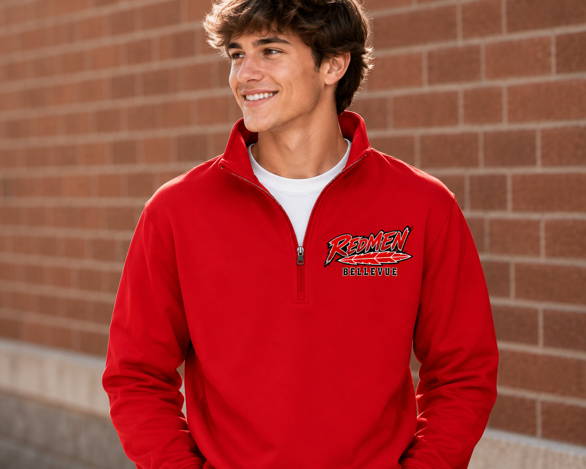 Bellevue Redmen | Redmen Rush | 1/4-Zip Pullover Sweatshirt
