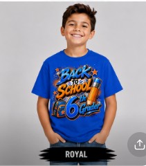 Back to School Blue & Orange 6th Grader