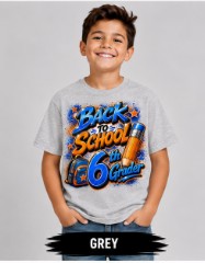 Back to School Blue & Orange 6th Grader