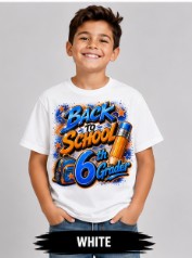 Back to School Blue & Orange 6th Grader