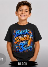 Back to School Blue & Orange 3rd Grader