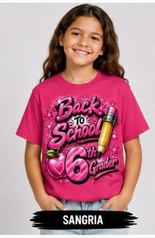 Back to School Pink 6th Grader