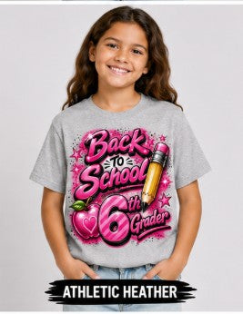 Back to School Pink 6th Grader
